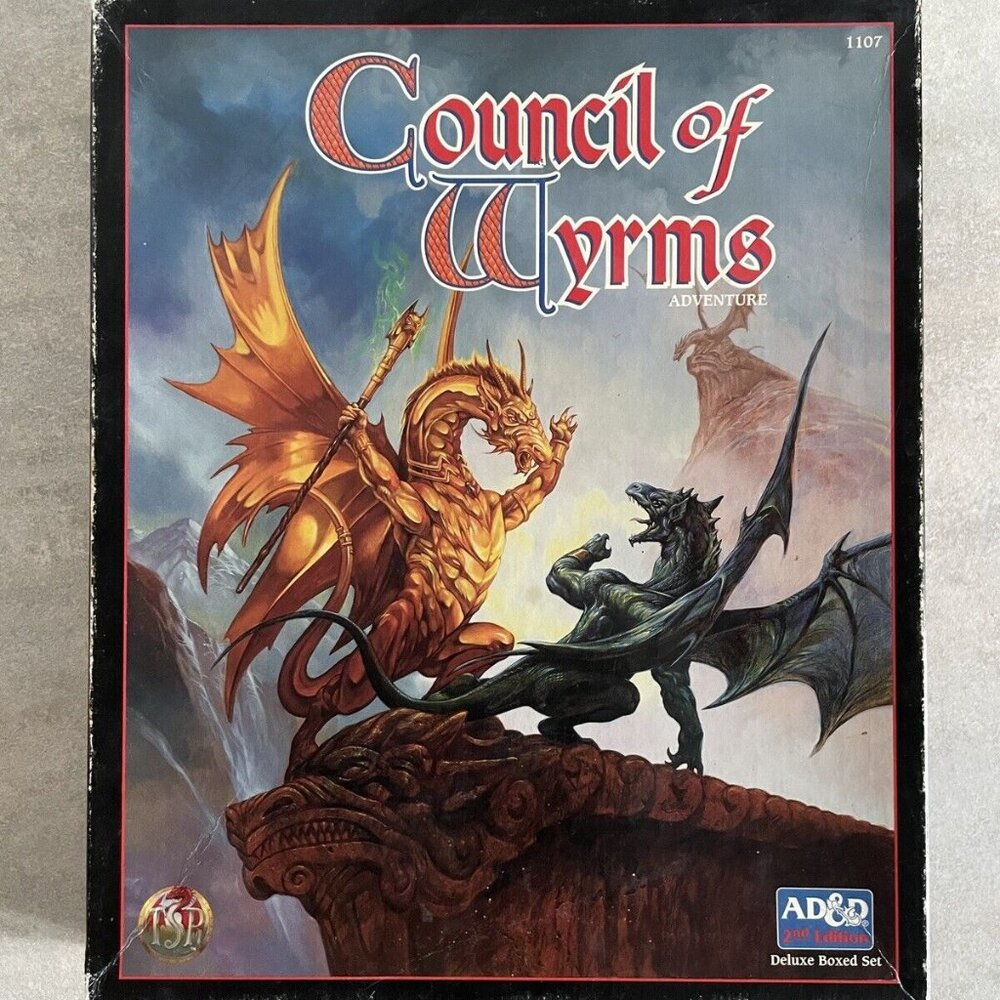 Dungeons & Dragons AD&D 2E 2nd Edition Council of Wyrms box set complete vintage